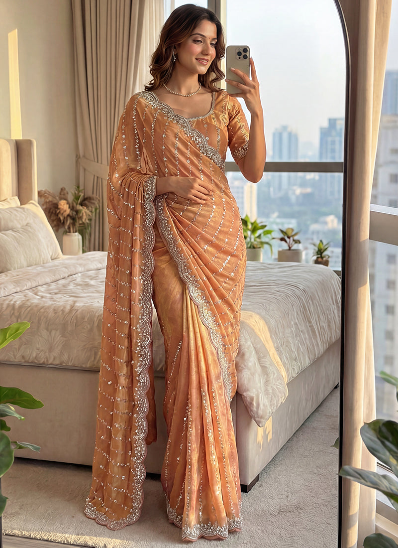 Fendi Satin Festival Wear Saree 10 Pieces Catalog