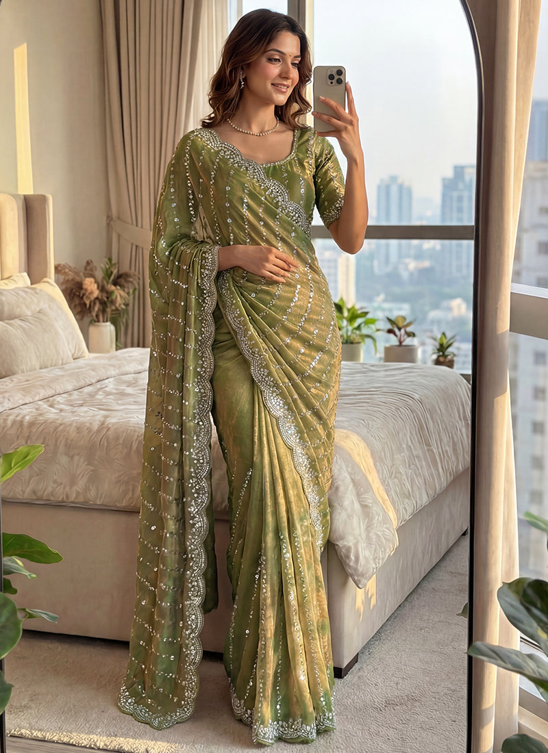 Fendi Satin Festival Wear Saree 10 Pieces Catalog