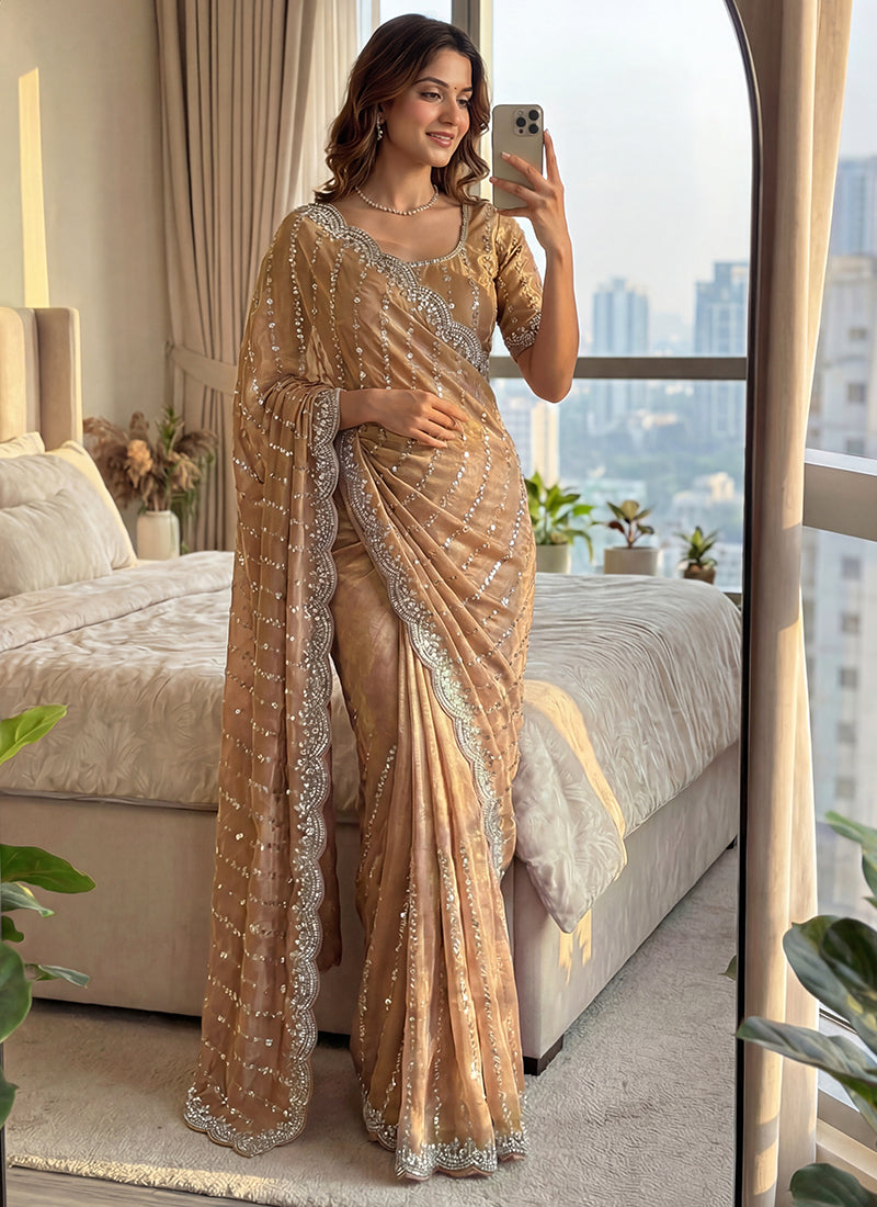 Fendi Satin Festival Wear Saree 10 Pieces Catalog