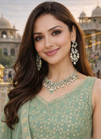 Pista Green Georgette Sequins Work  Party Wear Readymade Plazzo Suit SW712593