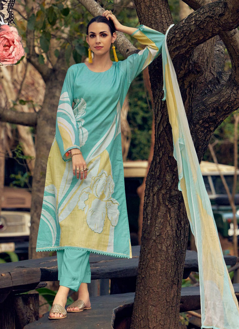 SAFINA Lawn  Cotton With DIgital Printed Festival Wear Unstitched Salwar Suit 6 Piece Cataloge