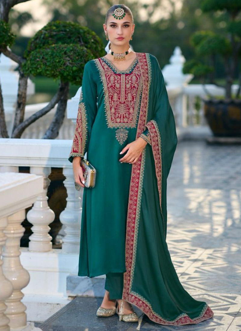 RASM Pure Gajji Silk Eid Wear Unstitched Salwar Suit 4 Pieces Catalog