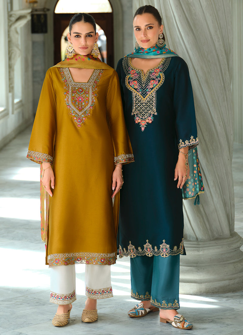 Monica Fancy Silk Hand Work Festival Wear  Readymde Salwar Suit 4 Catalogue