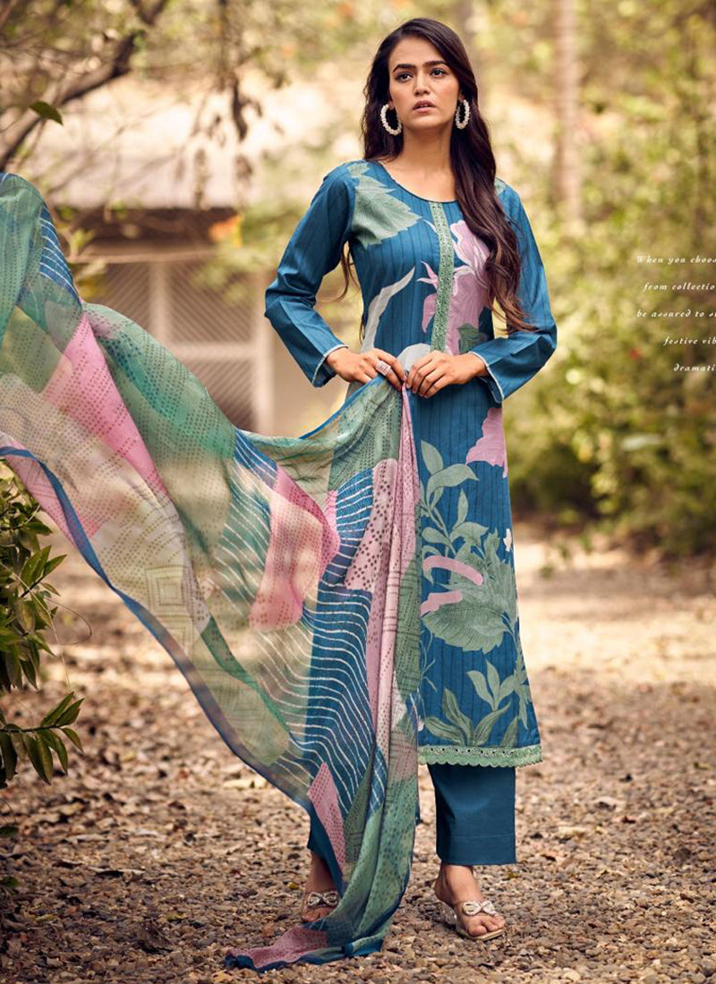 BRISCA Lawn Cotton With Digital Print Festival Wear Unstitched Salwar Suit 6 Piece Catalogue