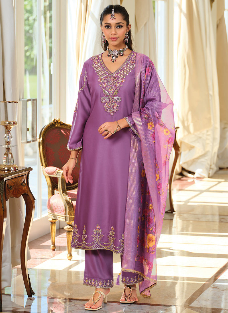 Jennifer Heavy Handwork Pure Viscose Gajji Silk Readymade Salwar Suit  4 Pieces Catalog