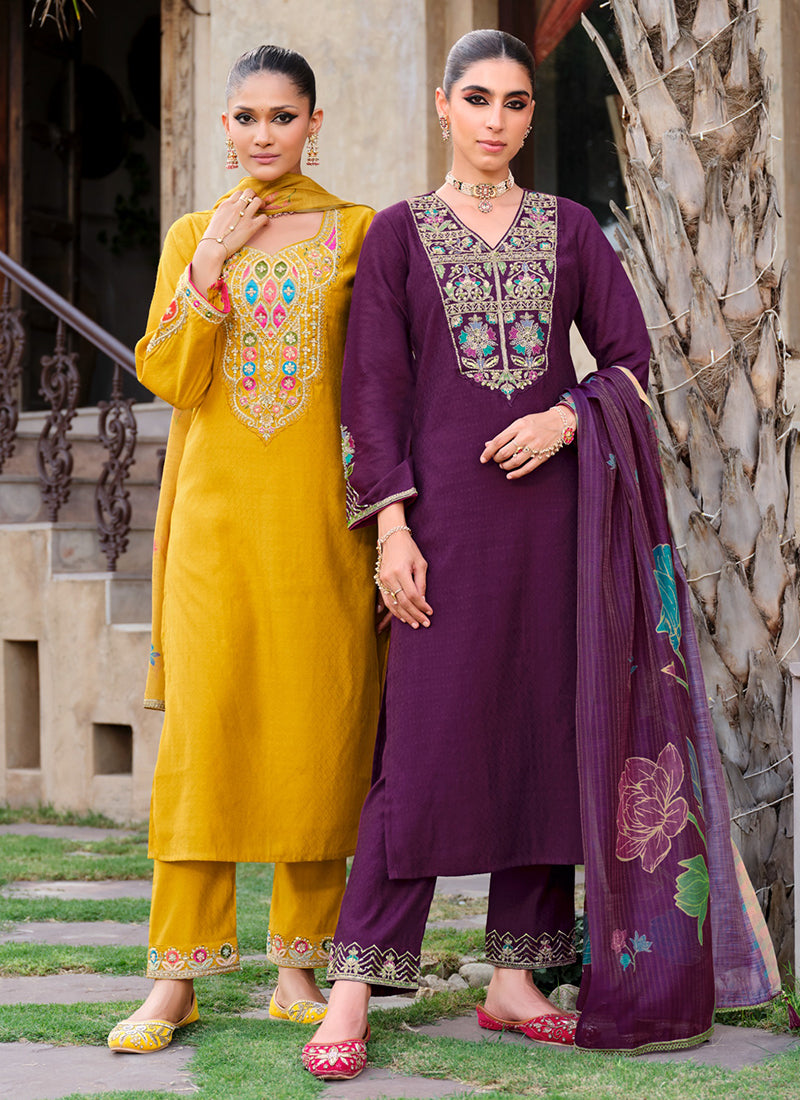 Deepika Handwork Silk Occasional Wear Readymade Salwar Suit 4 Pieces Catalog