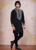 Black Armani  Mirror Work Occasional Wear Readymade Kurta Pajama SW874370