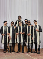 Black Art Silk Patten Pcs Occasional Wear Readymade Kurta Pajama With Stole SW428469