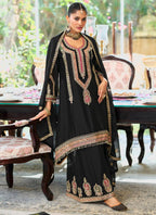 Black Chinon Embroidery Work Eid Wear Readymade Plazzo Suit SW317733