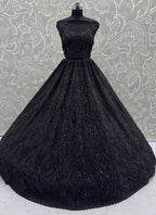 Black Net Sequins Work  Wedding Wear Lehenga Choli SW434007
