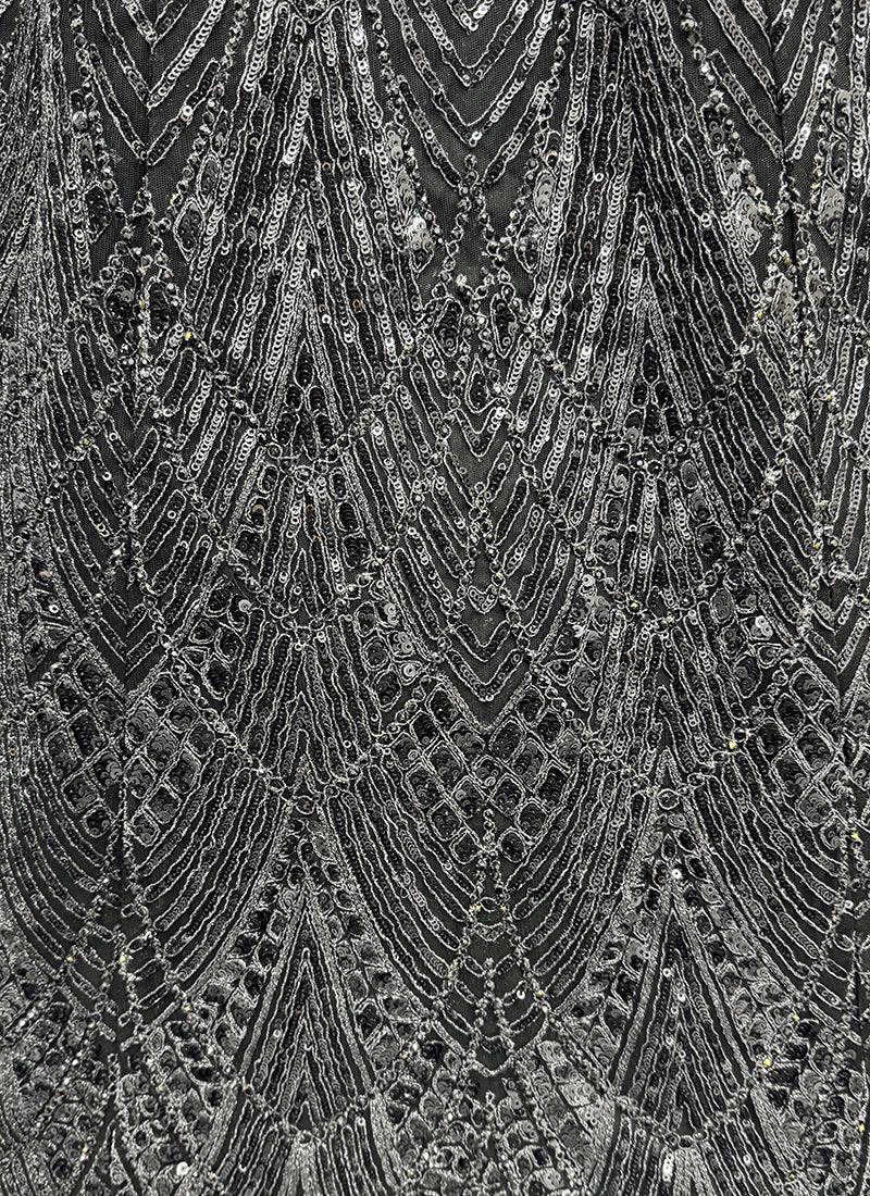 Black Net Sequins Work  Wedding Wear Lehenga Choli SW434007