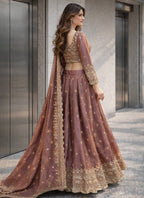 Brown Fendy Silk Sequins Work  Occasional Wear Readymade Lehenga Choli SW324797