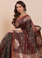 Brown Silk Weaving Work Festival Wear Saree SW763410