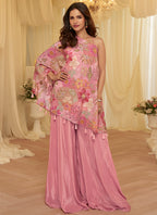 Baby Pink Viscose  Embroidery Work Party Wear Readymade Designer Suit SW463754