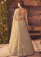 Beige Net Sequins Work  Wedding Wear Lehenga Choli SW600054