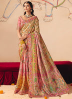 Beige Silk Sequins Work  Wedding Wear Saree SW930139