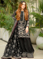 Faux Georgette Black Eid Wear Embroidery Work Readymade Pakistani Suit