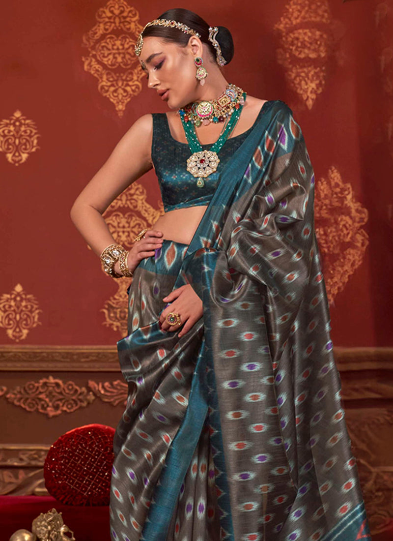 Silk Black Festival Wear Weaving Work Saree 388854