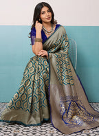 Blue  Banarasi Silk Weaving Work Occasional Wear Saree SW219243