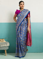 Blue  Banarasi Silk Weaving Work Occasional Wear Saree SW698866
