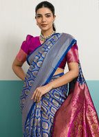 Blue  Banarasi Silk Weaving Work Occasional Wear Saree SW698866
