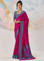 Burgundy Kanjivaram Silk Weaving Work Festival Wear Saree SW960125