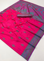 Burgundy Kanjivaram Silk Weaving Work Festival Wear Saree SW960125