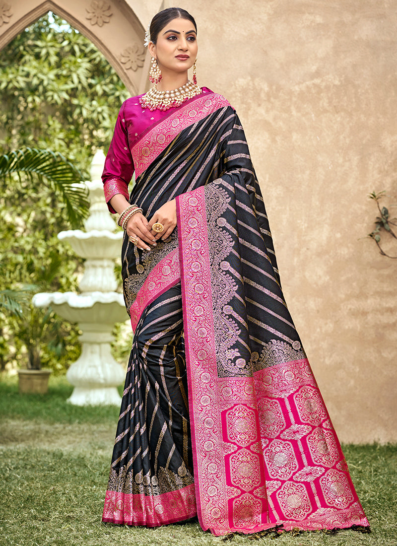 Banarasi Silk Occasional Wear Saree 4 Pieces Catalog