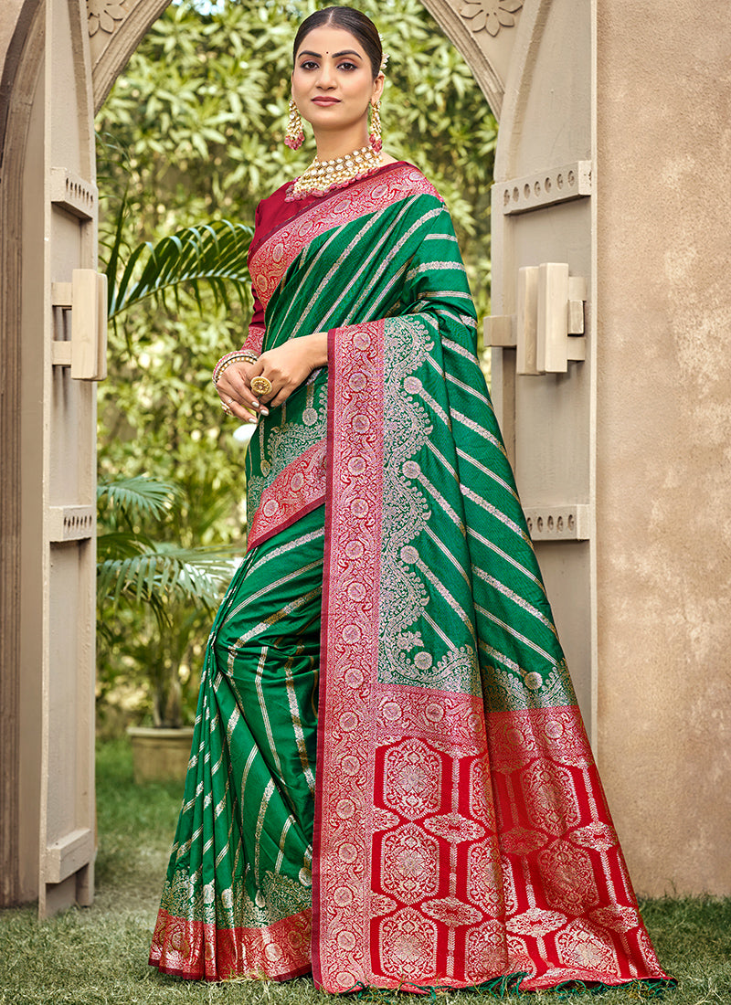Banarasi Silk Occasional Wear Saree 4 Pieces Catalog