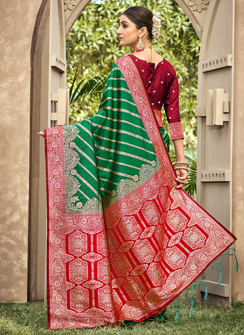 Banarasi Silk Occasional Wear Saree 4 Pieces Catalog
