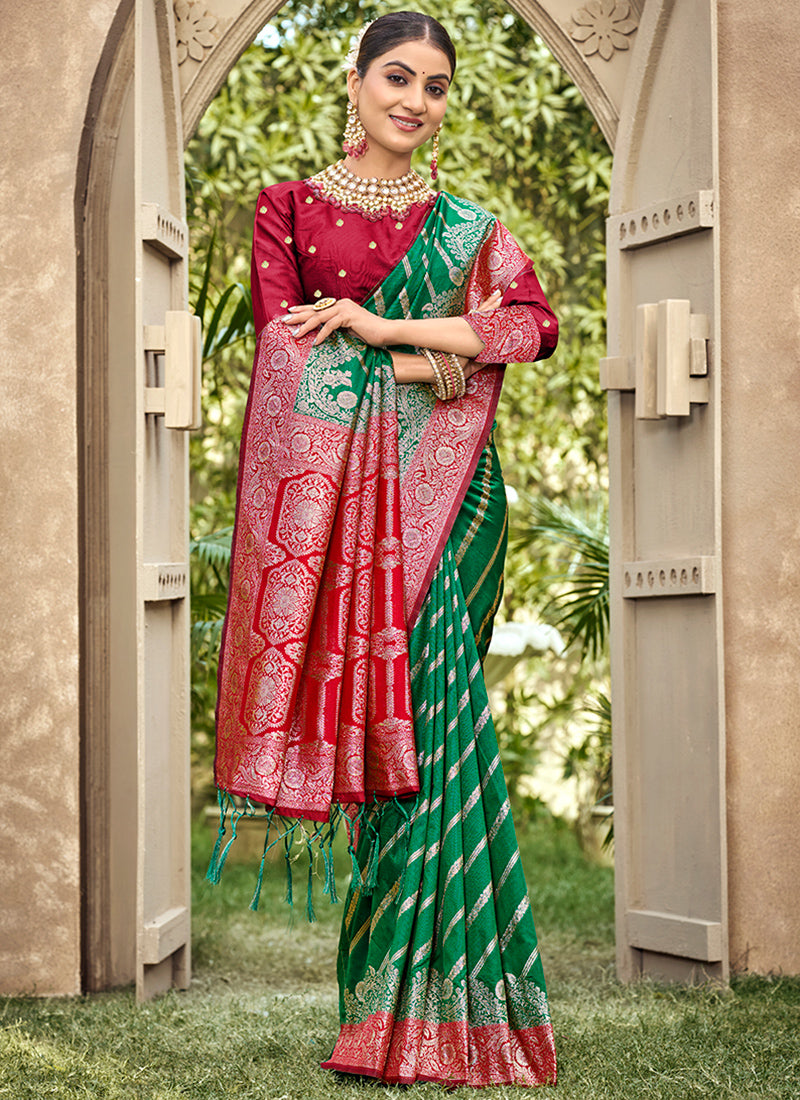 Banarasi Silk Occasional Wear Saree 4 Pieces Catalog