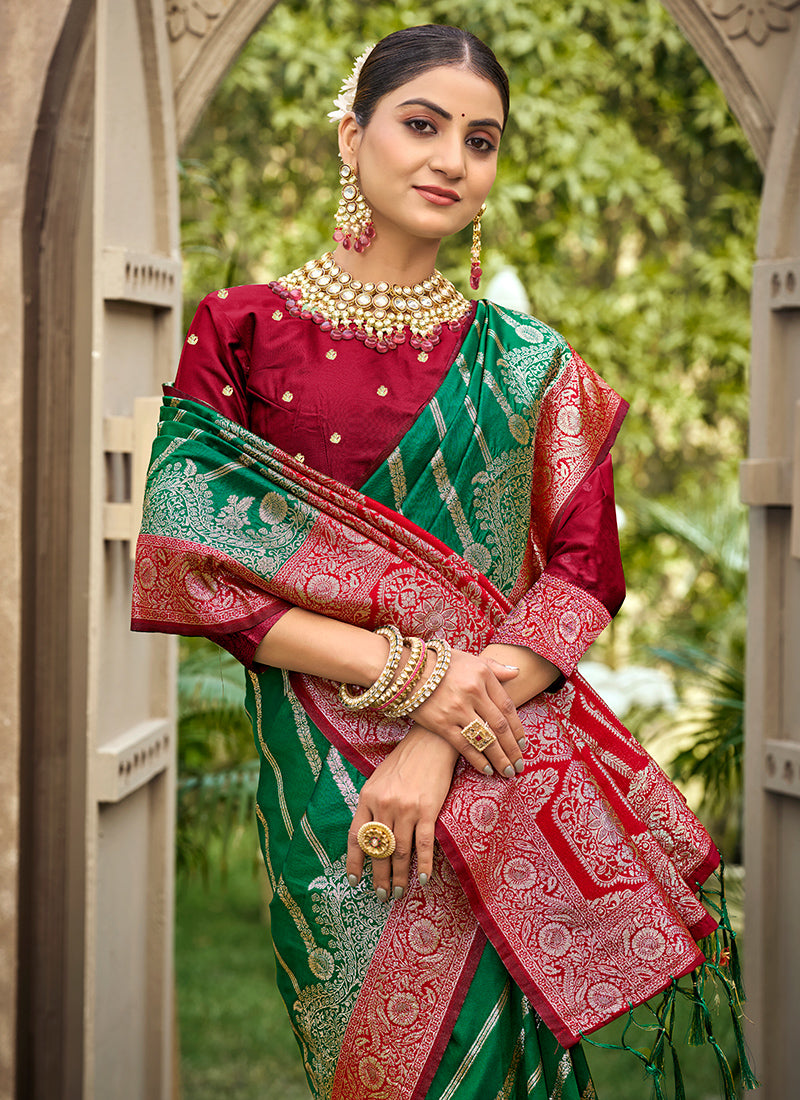 Banarasi Silk Occasional Wear Saree 4 Pieces Catalog