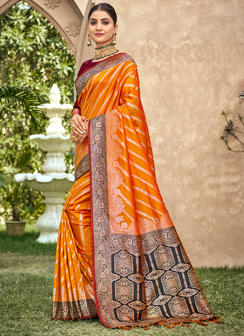 Banarasi Silk Occasional Wear Saree 4 Pieces Catalog