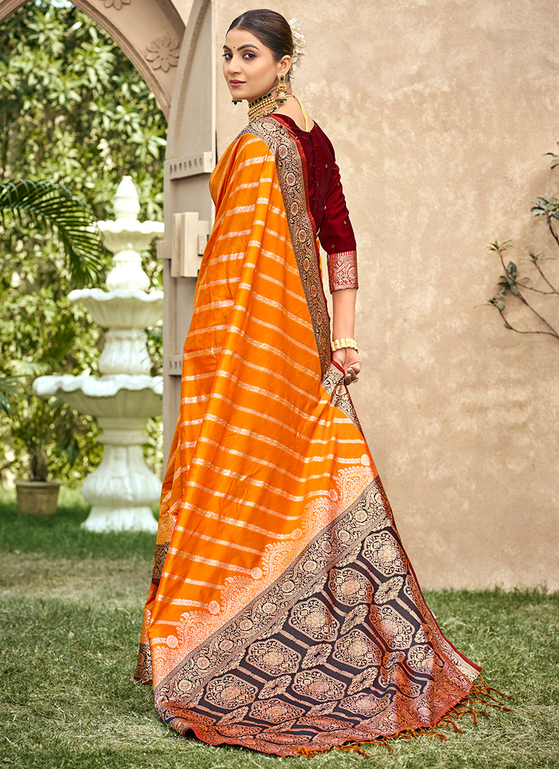 Banarasi Silk Occasional Wear Saree 4 Pieces Catalog