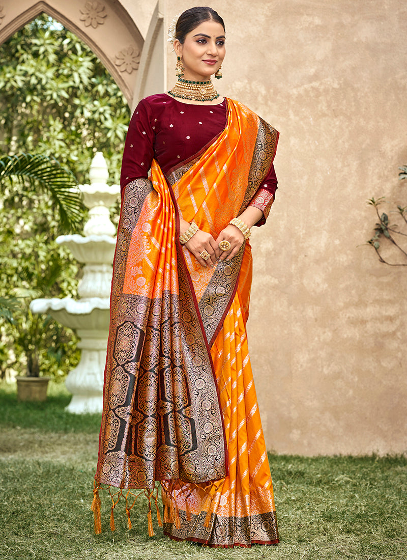 Banarasi Silk Occasional Wear Saree 4 Pieces Catalog