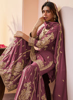 Dusty Rose Chinon Hand Work Eid Wear Readymade Sharara Suit SW638027