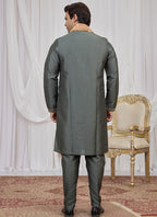 Green Art Silk Patten Pcs Occasional Wear Readymade Kurta Pajama With Stole SW374040