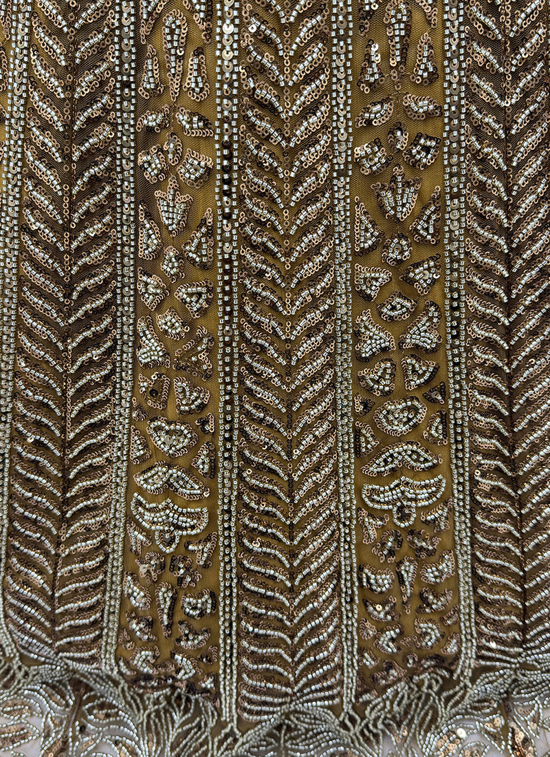 Golden Net Sequins Work  Wedding Wear Lehenga Choli SW294529