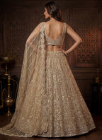 Golden Net Sequins Work  Wedding Wear Lehenga Choli SW187230