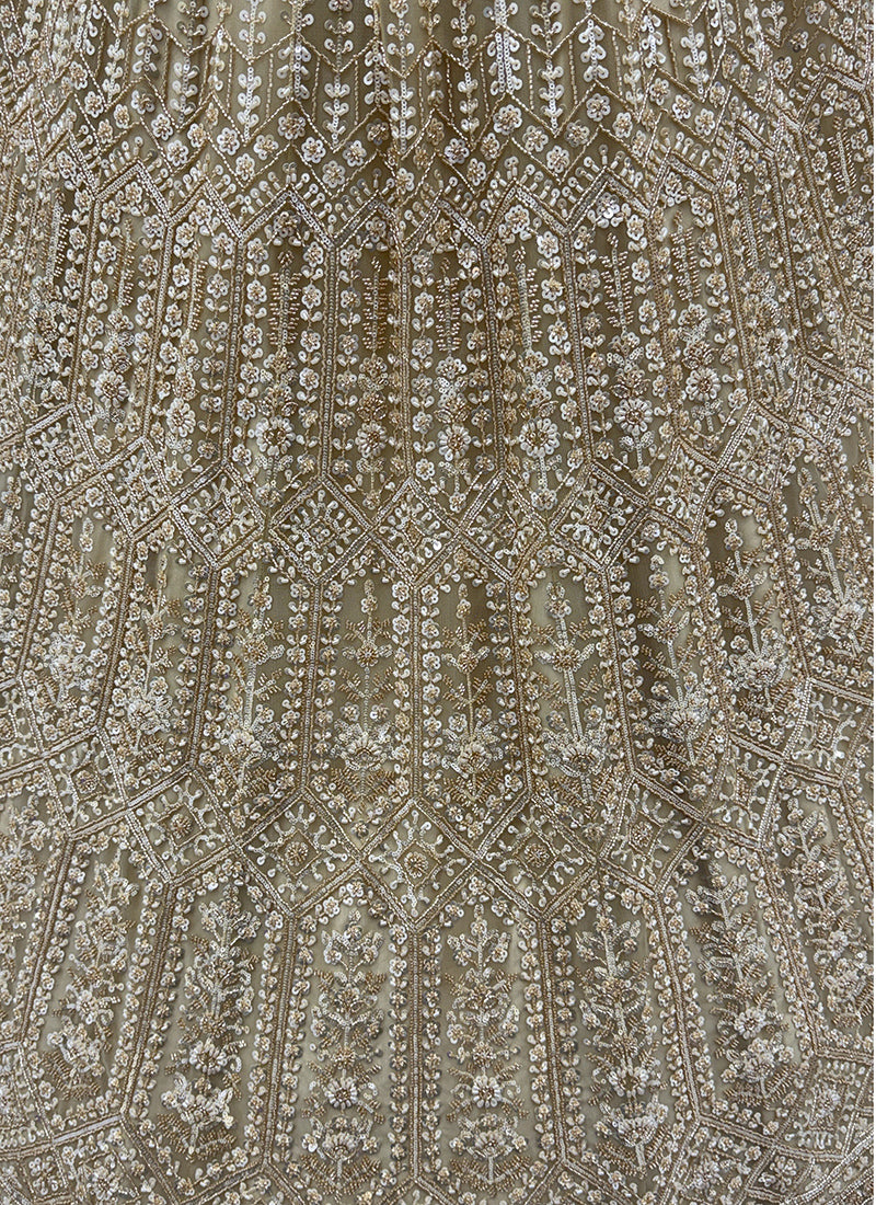 Golden Net Sequins Work  Wedding Wear Lehenga Choli SW187230