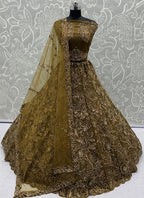 Golden Net Thread Work Wedding Wear Lehenga Choli SW946166