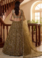Golden Net Thread Work Wedding Wear Lehenga Choli SW946166