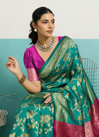 Green Banarasi Silk Weaving Work Occasional Wear Saree SW782787