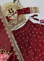 Maroon Fendy Silk Sequins Work  Occasional Wear Readymade Lehenga Choli SW195815