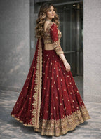 Maroon Fendy Silk Sequins Work  Occasional Wear Readymade Lehenga Choli SW195815