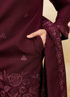 Maroon Vichitra Silk Embroidery Work Occasional Wear Readymade Kurta With Dupatta SW271566