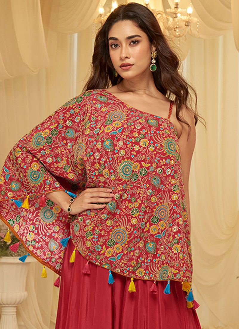 Maroon Viscose  Embroidery Work Party Wear Readymade Designer Suit SW589979