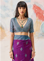 Magneta Kanjivaram Silk Weaving Work Festival Wear Saree SW361685