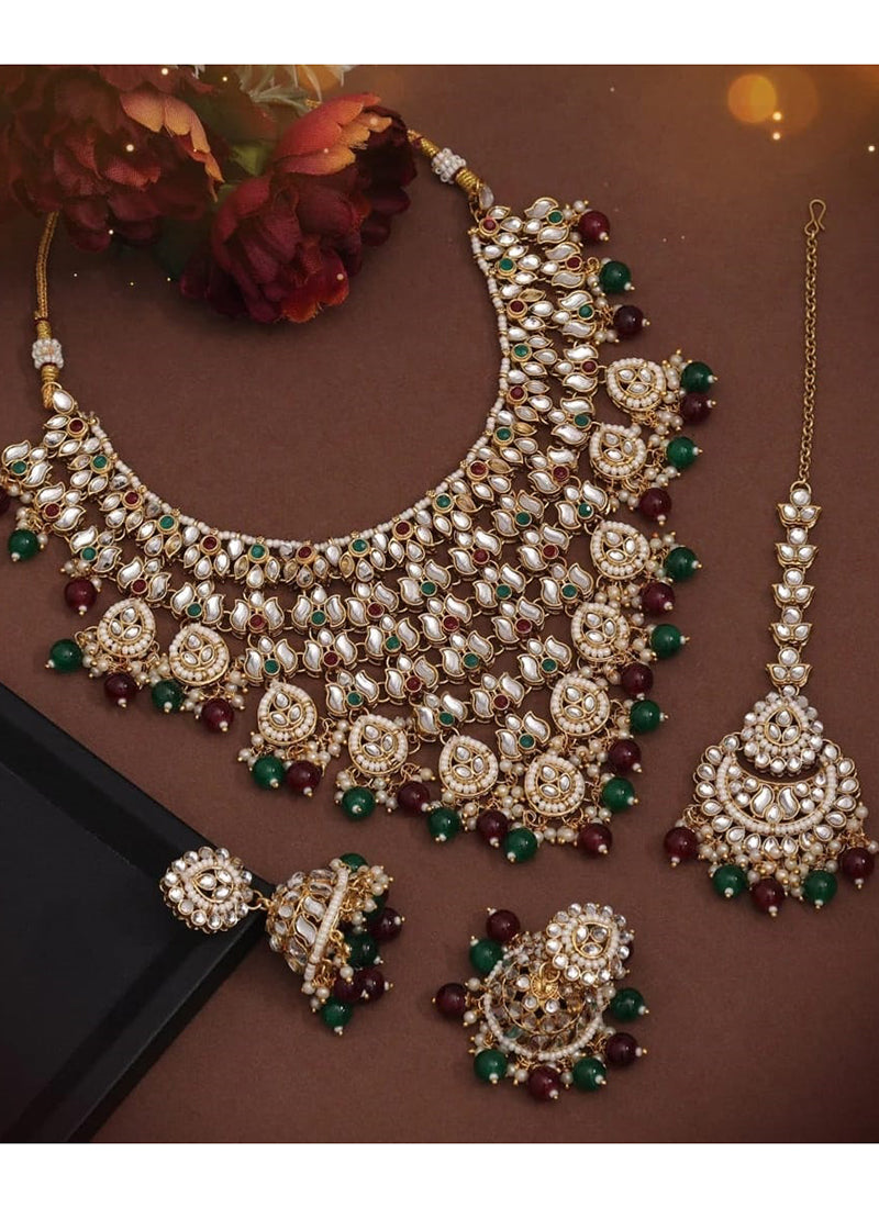 Multi Color Festival Wear Kundan Necklace Set