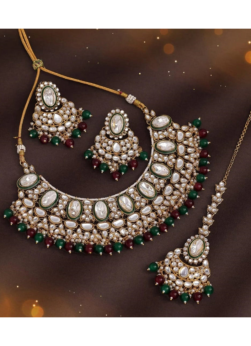 Multi Color Festival Wear Kundan Necklace Set